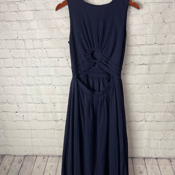 J.O.A Blue MIDI Dress Size Small - Picture 4 of 7